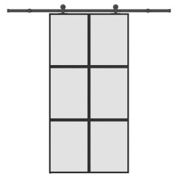 Drzwi przesuwne z zestawem okuć Szkło hartowane i aluminium