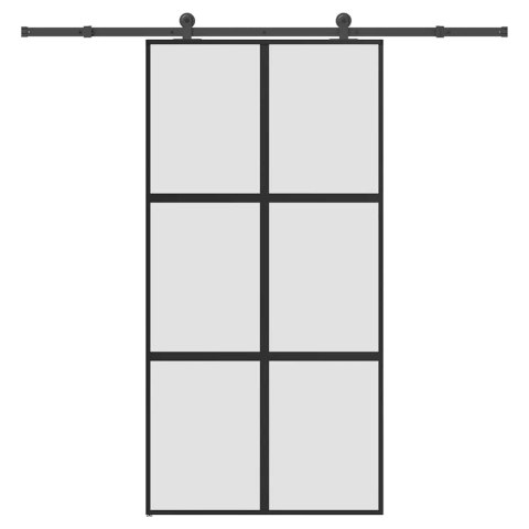 Drzwi przesuwne z zestawem okuć Szkło hartowane i aluminium