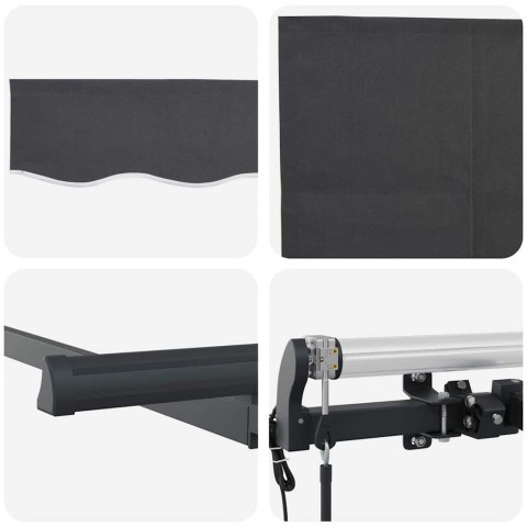 VidaXL Markiza zwijana Paski Antracyt 300 x 200 cm tkanina