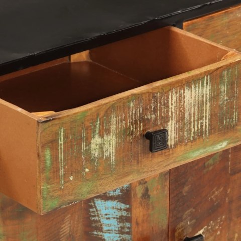 Szafka, 140x35x70 cm, lite drewno z odzysku i metal