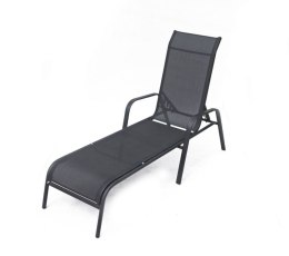 Leżak ogrodowy z regulowanym oparciem ZWC - 52 czarny