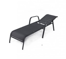 Leżak ogrodowy z regulowanym oparciem ZWC - 52 czarny