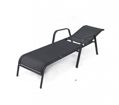Leżak ogrodowy z regulowanym oparciem ZWC - 52 czarny