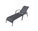 Leżak ogrodowy z regulowanym oparciem ZWC - 52 czarny