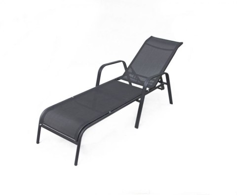 Leżak ogrodowy z regulowanym oparciem ZWC - 52 czarny