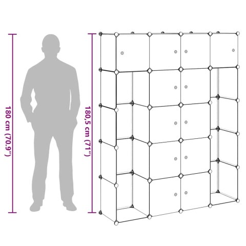 Szafa modułowa z 14 przegrodami, czarno-biała