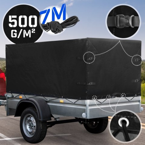 JAGO Plandeka na przyczepkę 500g/m2 czarna