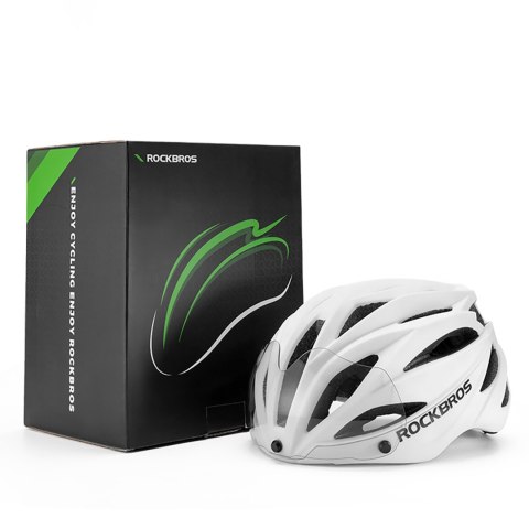Kask rowerowy z szybką odpinanymi okularami z filtrem UV unisex - czarny