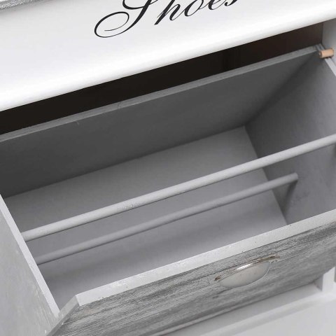 Szafka na buty, szara, 50 x 28 x 58 cm, drewno paulownia