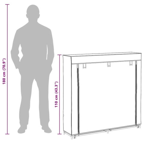 Szafka na buty z osłoną, szara, 115x28x110 cm, tkanina