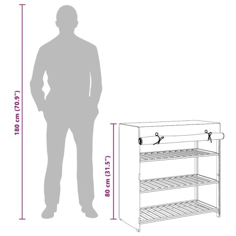 Szafka na buty z pokrowcem, szara, 79x40x80 cm, tkanina