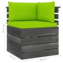 Ogrodowa sofa narożna z palet, z poduszkami, drewno sosnowe