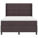 VidaXL Łóżko sprężynowe z materacem ciemnobrązowy 140 x 190 cm tkanina