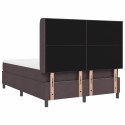 VidaXL Łóżko sprężynowe z materacem ciemnobrązowy 140 x 190 cm tkanina
