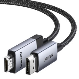 Kabel przewód DisplayPort - HDMI 4K 60Hz 3m - szary