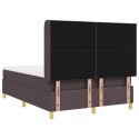 VidaXL Łóżko sprężynowe z materacem Brązowy 140 x 190 cm tkanina