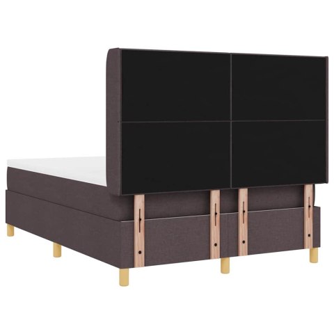 VidaXL Łóżko sprężynowe z materacem Brązowy 140 x 190 cm tkanina