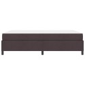 VidaXL Łóżko sprężynowe z materacem Ciemny brąz 140 x 190 cm tkanina