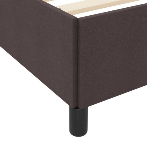 VidaXL Łóżko sprężynowe z materacem Ciemny brąz 140 x 190 cm tkanina