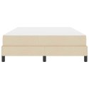 Łóżko sprężynowe z materacem Kremowy 140 x 190 cm tkanina