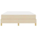 VidaXL Łóżko sprężynowe z materacem Kremowy 140 x 190 cm tkanina