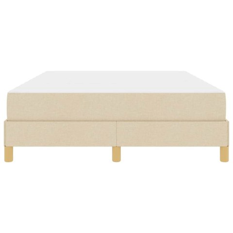 VidaXL Łóżko sprężynowe z materacem Kremowy 140 x 190 cm tkanina