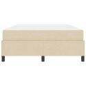 VidaXL Łóżko sprężynowe z materacem Kremowy 140 x 190 cm tkanina