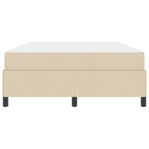 VidaXL Łóżko sprężynowe z materacem Kremowy 140 x 190 cm tkanina