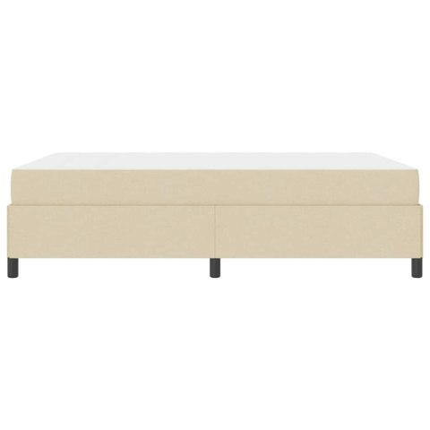 VidaXL Łóżko sprężynowe z materacem Kremowy 140 x 190 cm tkanina