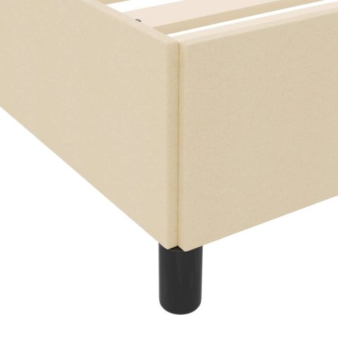 VidaXL Łóżko sprężynowe z materacem Kremowy 140 x 190 cm tkanina