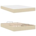 VidaXL Rama łóżka z materacem z materacem 2 pcs Kremowy tkanina