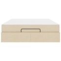 VidaXL Rama łóżka z materacem z materacem 2 pcs Kremowy tkanina