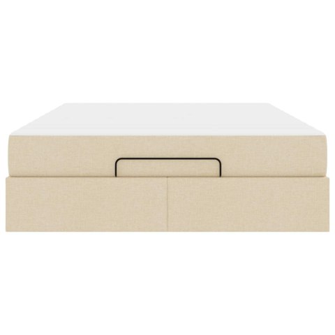 VidaXL Rama łóżka z materacem z materacem 2 pcs Kremowy tkanina