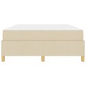 VidaXL Ramka łóżka z materacem Kremowy 140 x 190 cm tkanina