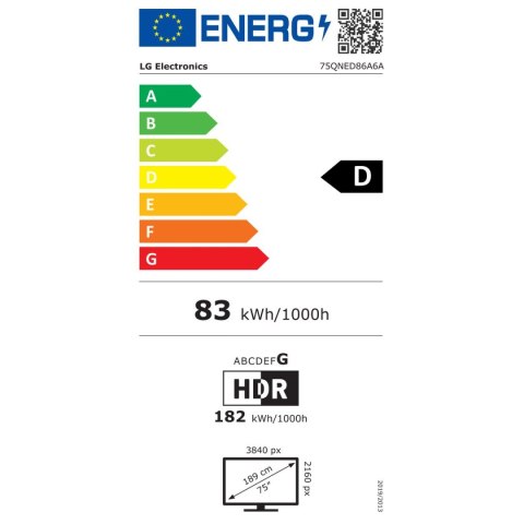 Smart TV LG 75QNED86A6A 75 75" 4K Ultra HD LED HDR LCD AMD FreeSync QNED (Odnowione A)