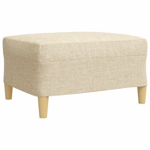 3-cz. zestaw sof z podnóżkiem i poduszkami, kremowy, tkanina