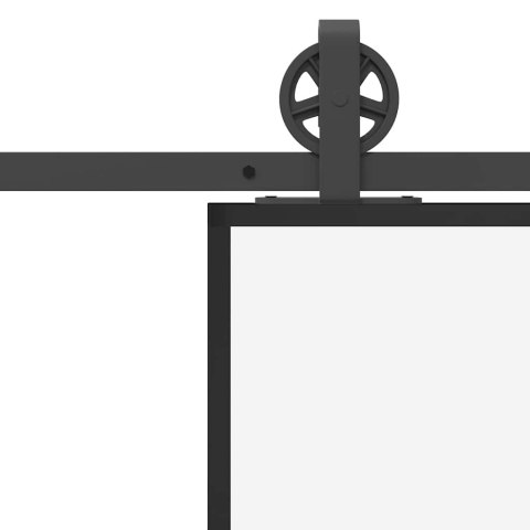 Drzwi przesuwne z osprzętem, 102x205 cm, szkło ESG i aluminium