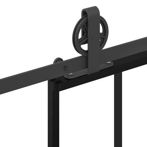 Drzwi przesuwne z osprzętem, 102x205 cm, szkło ESG i aluminium