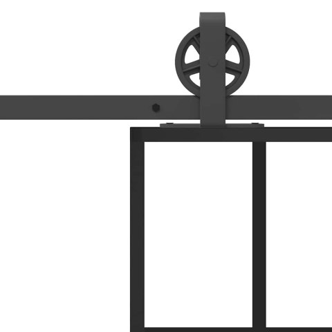 Drzwi przesuwne z osprzętem, 102x205 cm, szkło ESG i aluminium