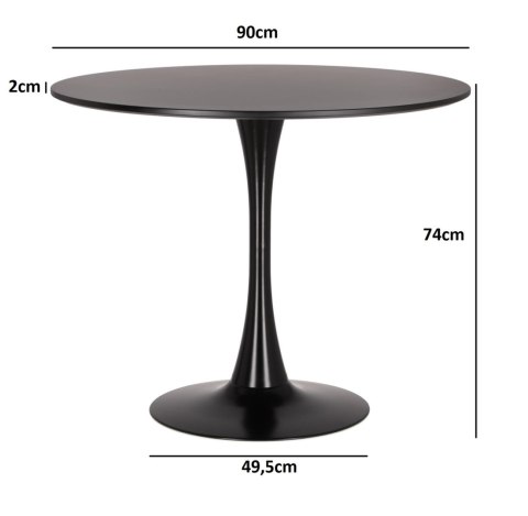 Stół Simplet Skinny Black 90cm