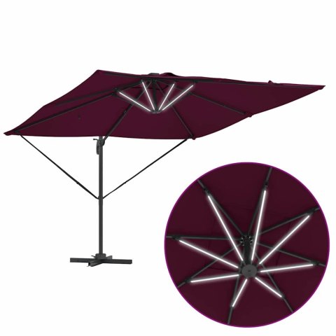 VidaXL Parasol plażowy Bordeaux Czerwony 286 x 284 x 270 cm