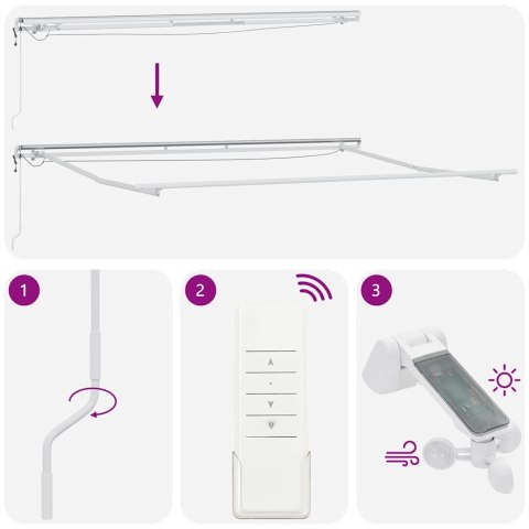 VidaXL Rama markizy Ze LED Lights Biały 450 × 300 cm Aluminium
