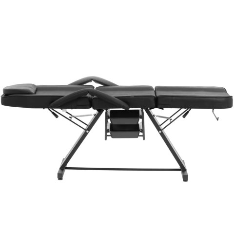 Fotel kosmetyczny do zabiegów masażu tatuażu 200 kg IMOLA - czarny