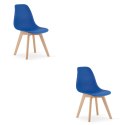 Krzesło KITO niebieskie / nogi naturalne x 2