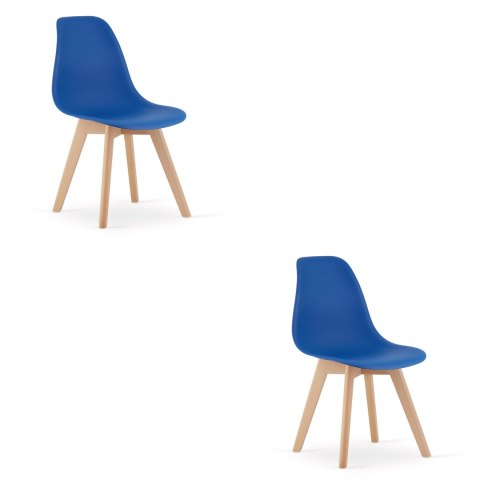 Krzesło KITO niebieskie / nogi naturalne x 2