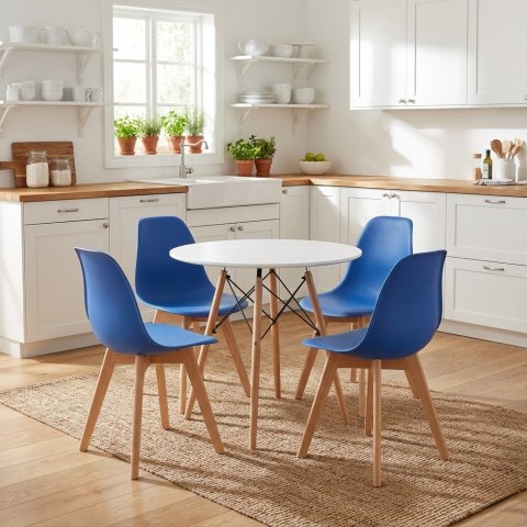 Krzesło KITO niebieskie / nogi naturalne x 4