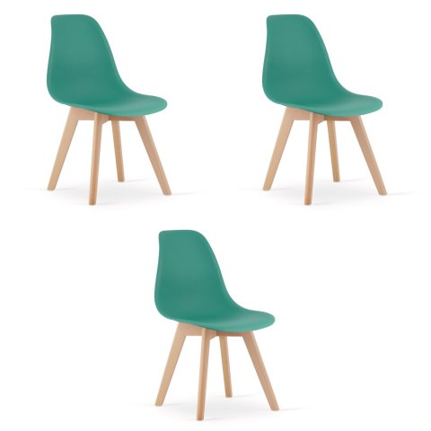 Krzesło KITO zielone / nogi naturalne x 3