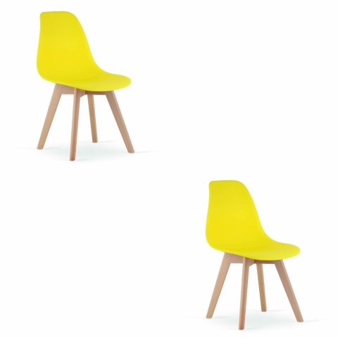 Krzesło KITO żółte / nogi naturalne x 2