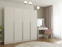 SZAFA SENSO 4D 200 CM 4 DRZWI ZŁOTE UCHWYTY DO SALONU SYPIALNI KASZMIR BEŻ