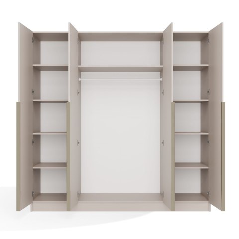 SZAFA SENSO 4D 200 CM 4 DRZWI ZŁOTE UCHWYTY DO SALONU SYPIALNI KASZMIR BEŻ